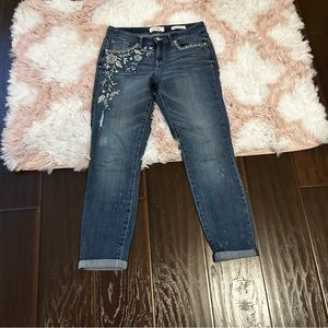Jessica Simpsons forever rolled skinny embroidered jeans women’s size 28